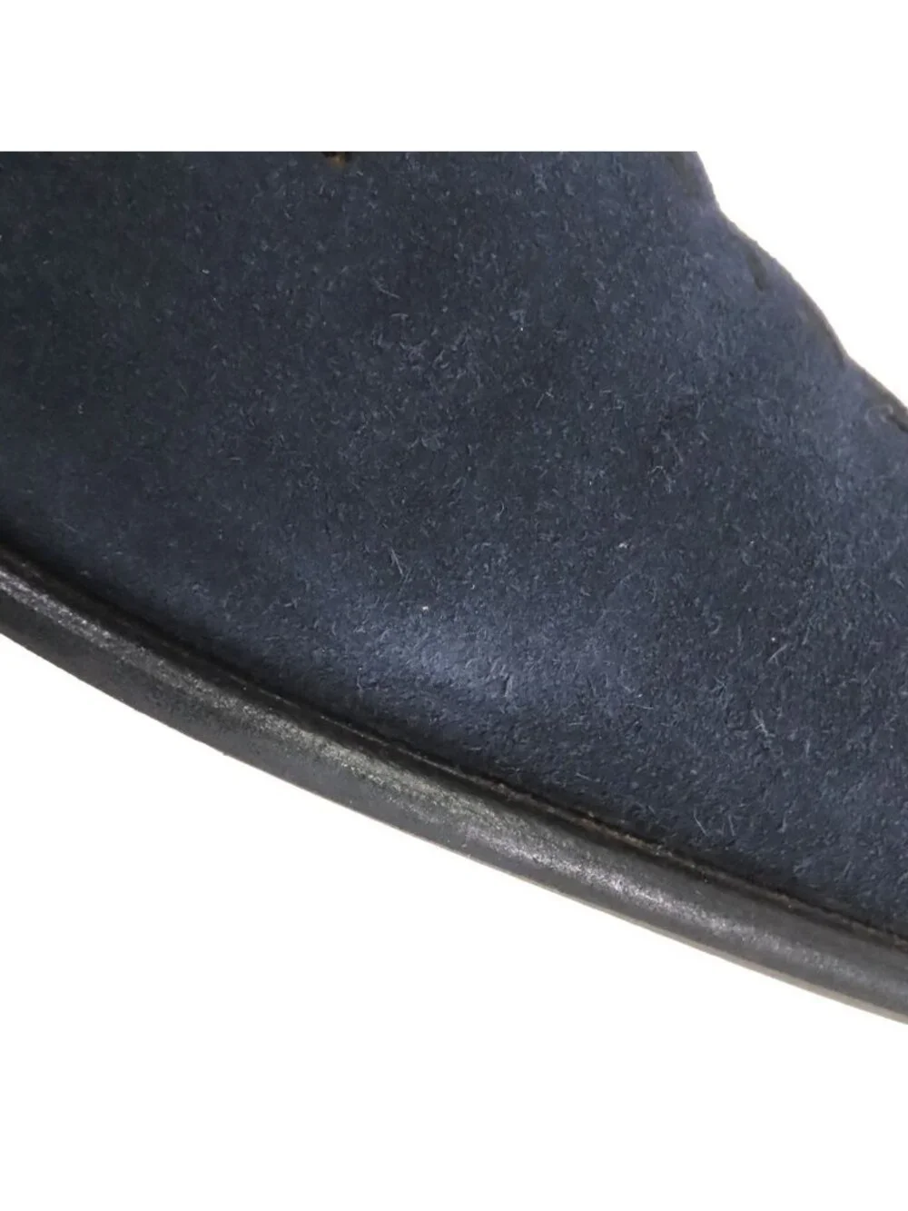 Hermes Slip on Navy Suede Perforated Loafers